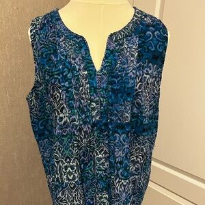 Kim Rogers Blue and Purple Sleeveless Blouse